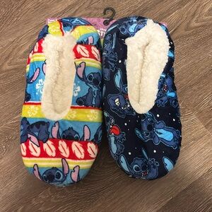 brand new lilo and stitch 2 pack of women’s slipper socks